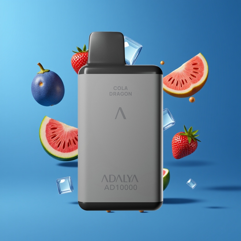 Adalya AD 10000 Puffs France Grossiste - Gris Spatial, Tube Aluminium, Lumière Bleue, Rechargeable USB-C, E-Liquide Original 14 ml