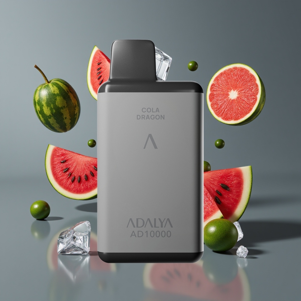 Adalya AD 10000 Puffs France Grossiste - Pastèque Glacée, Gris Spatial, 14 ml, 2% Nicotine, USB-C