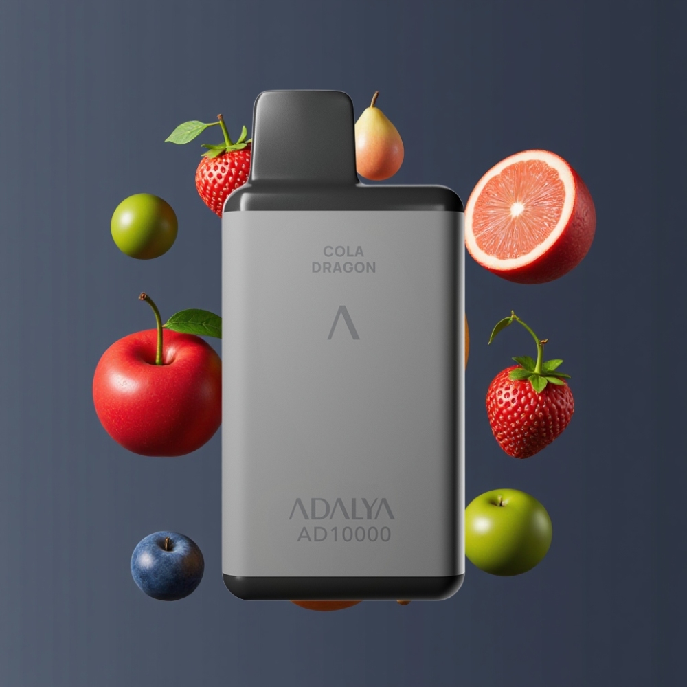 Adalya AD 10000 Puffs France Grossiste Vape Jetable Gris Spatial avec E-Liquide Original, 14 ml, 2% Nicotine, Batterie 650 mAh, Rechargeable USB-C