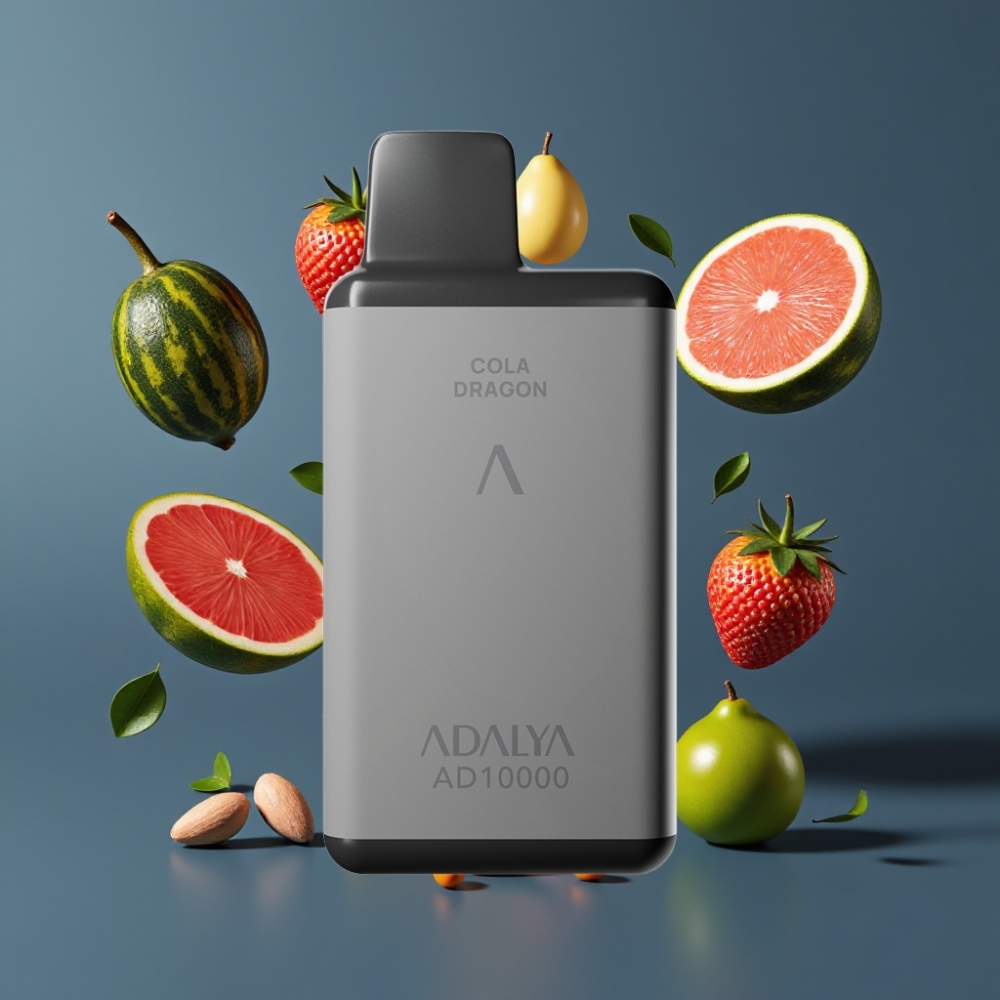 Adalya AD 10000 Puffs France Grossiste Vape Jetable Gris Spatial avec Tube en Aluminium et Lumière Bleue