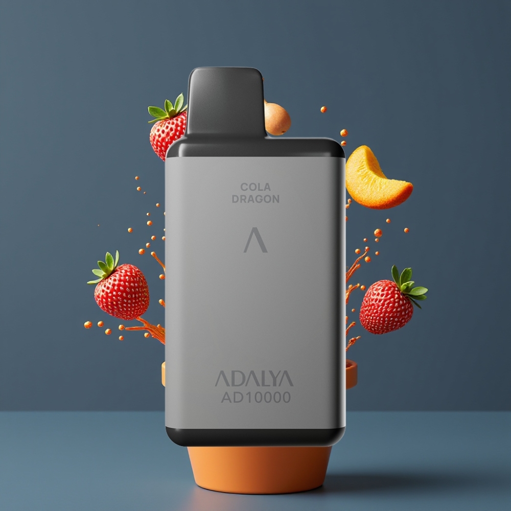 Adalya AD 10000 Puffs Vape Jetable France Grossiste - Gris Spatial, Tube en Aluminium, Rechargeable USB-C, 14 ml de E-liquide (2% de Nicotine) - Cactus Splash