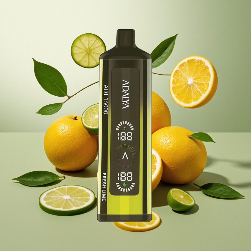 Adalya ADL 16000 PRO Puffs France Grossiste Vape Jetable Lime Fraîche avec Écran Numérique et Bobine Mesh Intelligente