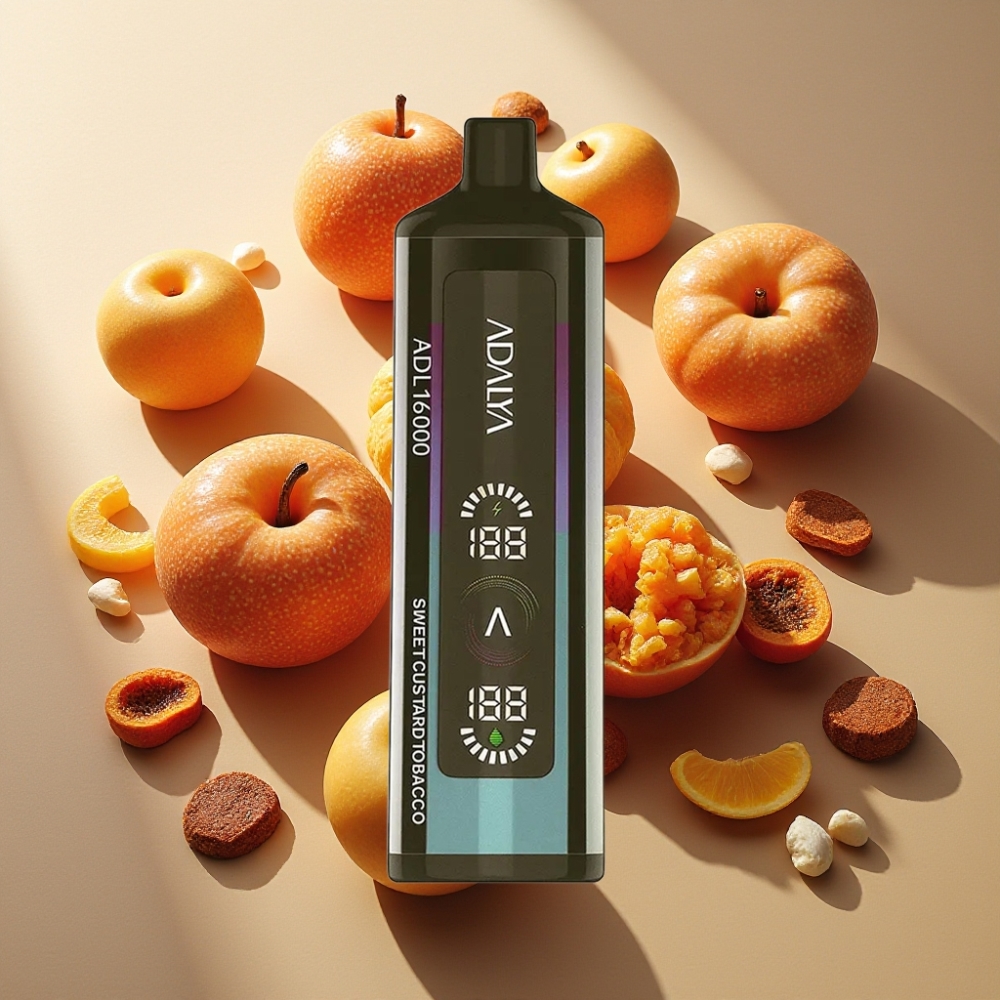 Adalya ADL 16000 PRO Puffs France grossiste Vape Jetable - Tube en Acier, Écran Numérique, Bobine Smart Mesh, Tabac Crème Douce
