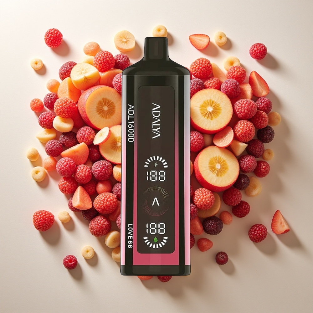 Adalya ADL 16000 PRO Puffs Vape Jetable France Grossiste - Tube en Acier, Écran Numérique, Bobine Smart Mesh, Dégradé Tricolore, Love 66 (Amour 66)