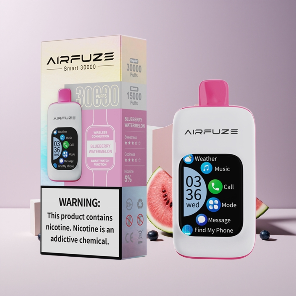 AirFuze Smart 30000 Bouffées Pod Jetable France Grossiste - Myrtille Pastèque (5% Nicotine, 900mAh, Type-C)