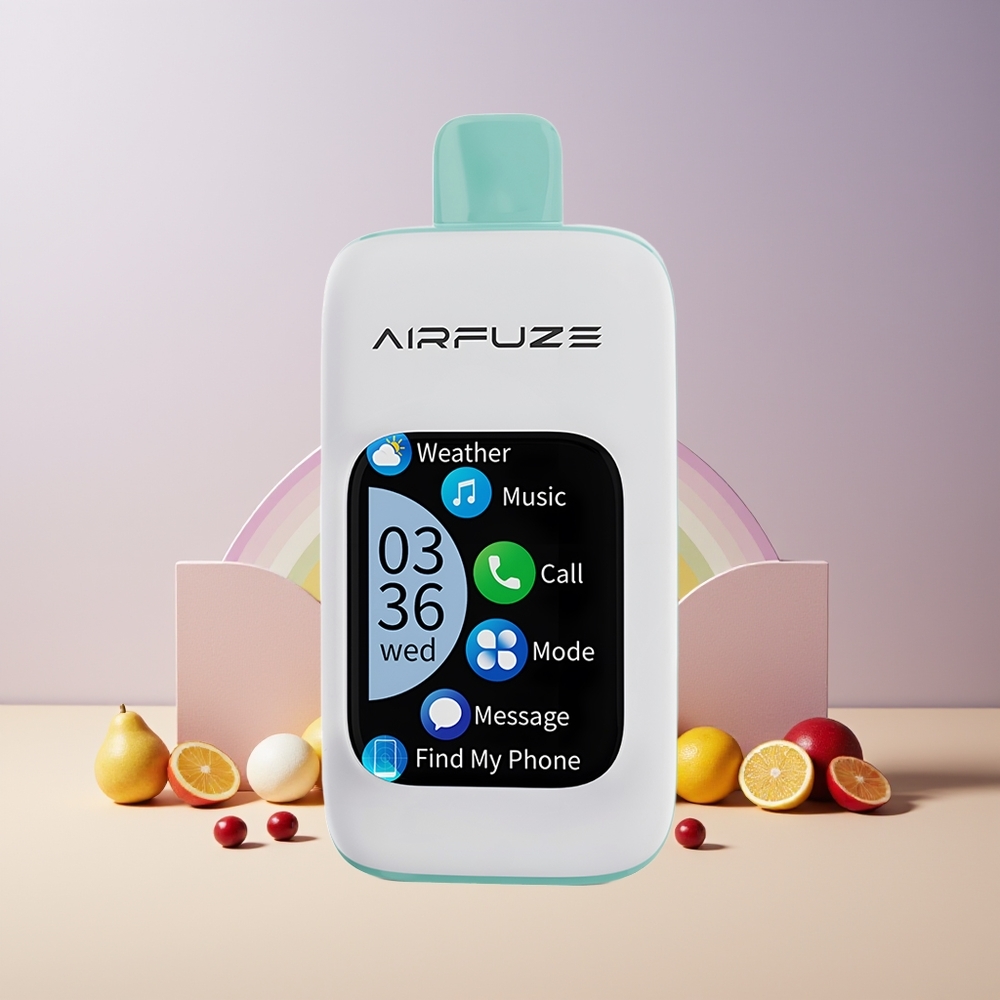 AirFuze Smart 30000 Puffs France grossiste Pod Jetable 5% Nicotine avec Écran Tactile et Rainbow Fruit Burst (Éclat de Fruits Arc-en-Ciel)