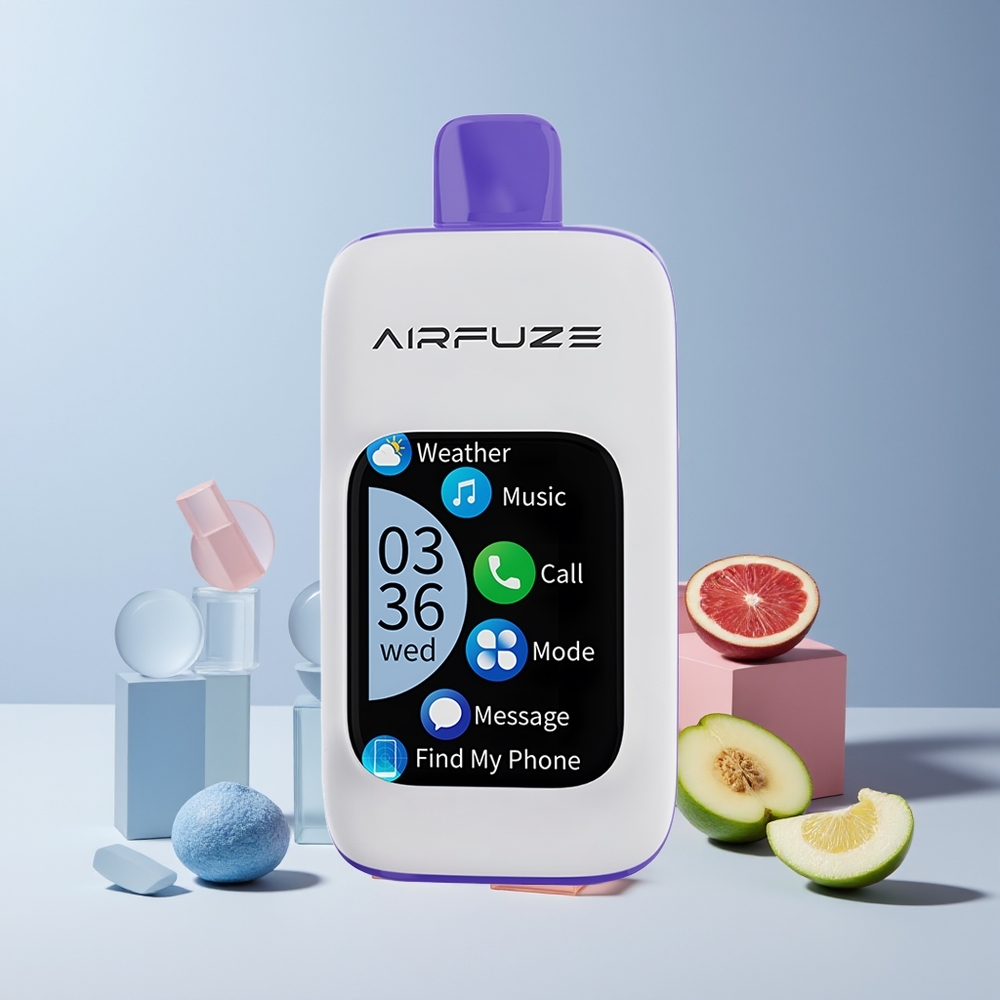 AirFuze Smart 30000 Puffs France grossiste Pod Jetable avec Écran Tactile 2.01" et Port Type-C - Bleu Framboise Glacée