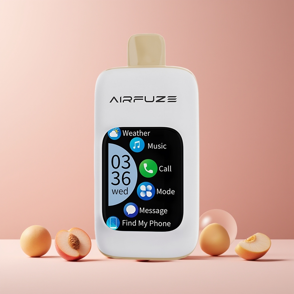 AirFuze Smart 30000 Puffs France grossiste Pod - Écran Tactile 2.01" TFT, 5% Nicotine, 900mAh, Type-C, Pêche Juteuse
