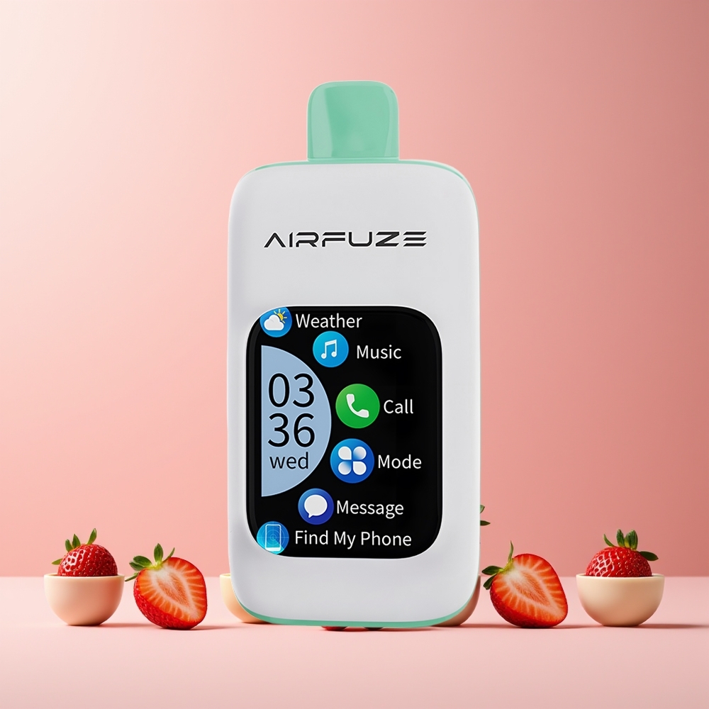 AirFuze Smart 30000 Puffs France grossiste Pod - Écran Tactile 2.01" TFT, 5% Nicotine, Type-C, 900mAh, Fraise Estivale