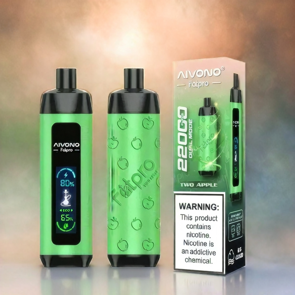 Aivono AIM FATPRO 22000 Puffs France Grosiste - 28 ml e-liquide - Double pomme (deux pommes) - 5% de nicotine - 600mAh rechargeable - 0,6 ohm Mesh Bobe
