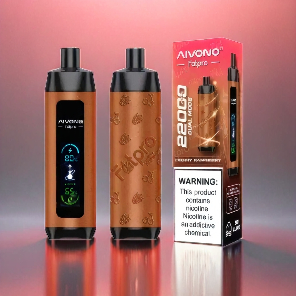 Aivono AIM Fatpro 22000 Puffs France Grosiste AVEC 28ML E-Liquide, 10 sauvegardes, rechargeable 600mAh et bobine Mesh 0,6 ohm - Cerise Framboise (Cherry Raspberry)