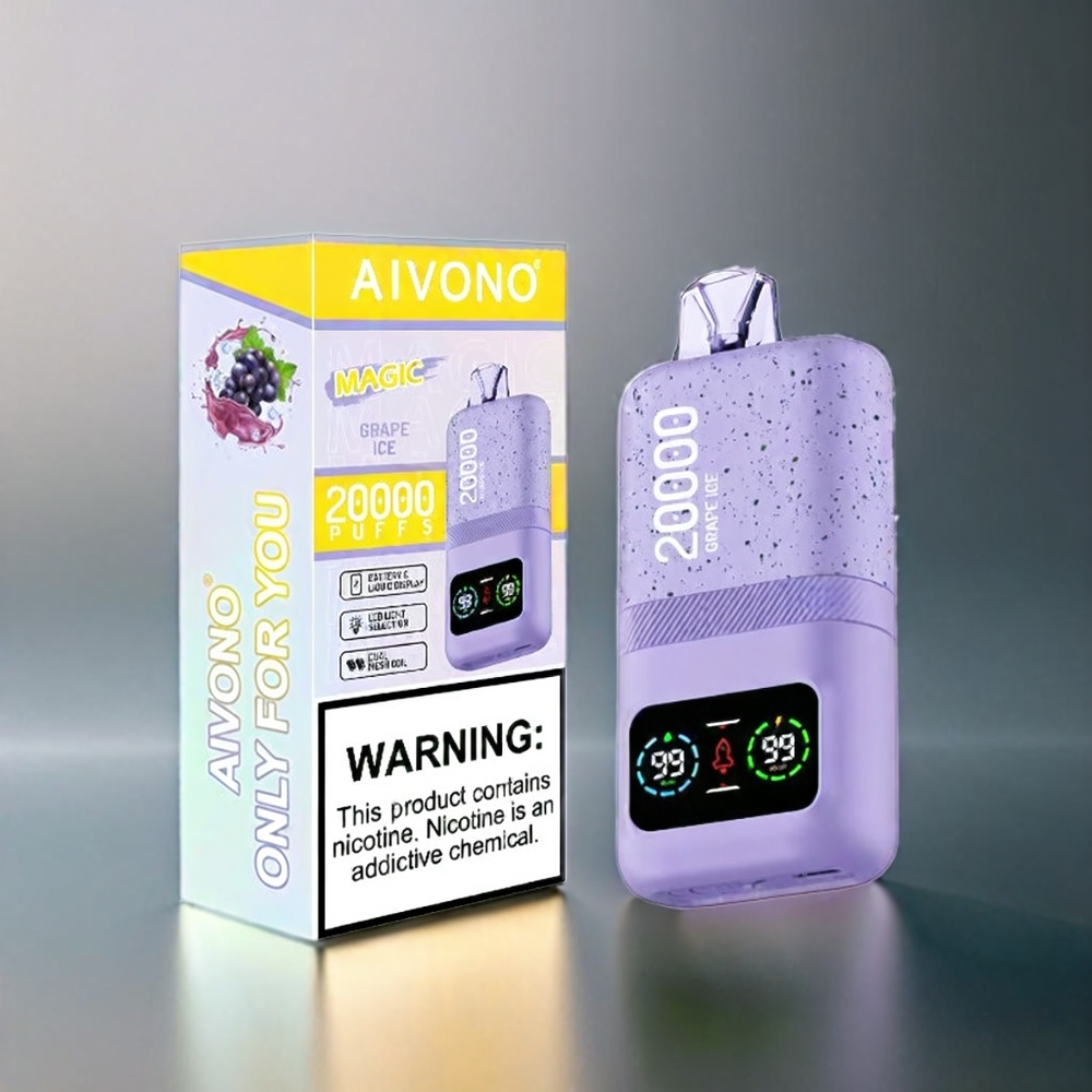 Aivono Aim Magic 20000 Puffs France Grosiste - Jus de Raisin Glacé, 0% -5% Nicotine, batterie 600mAh, Type-C