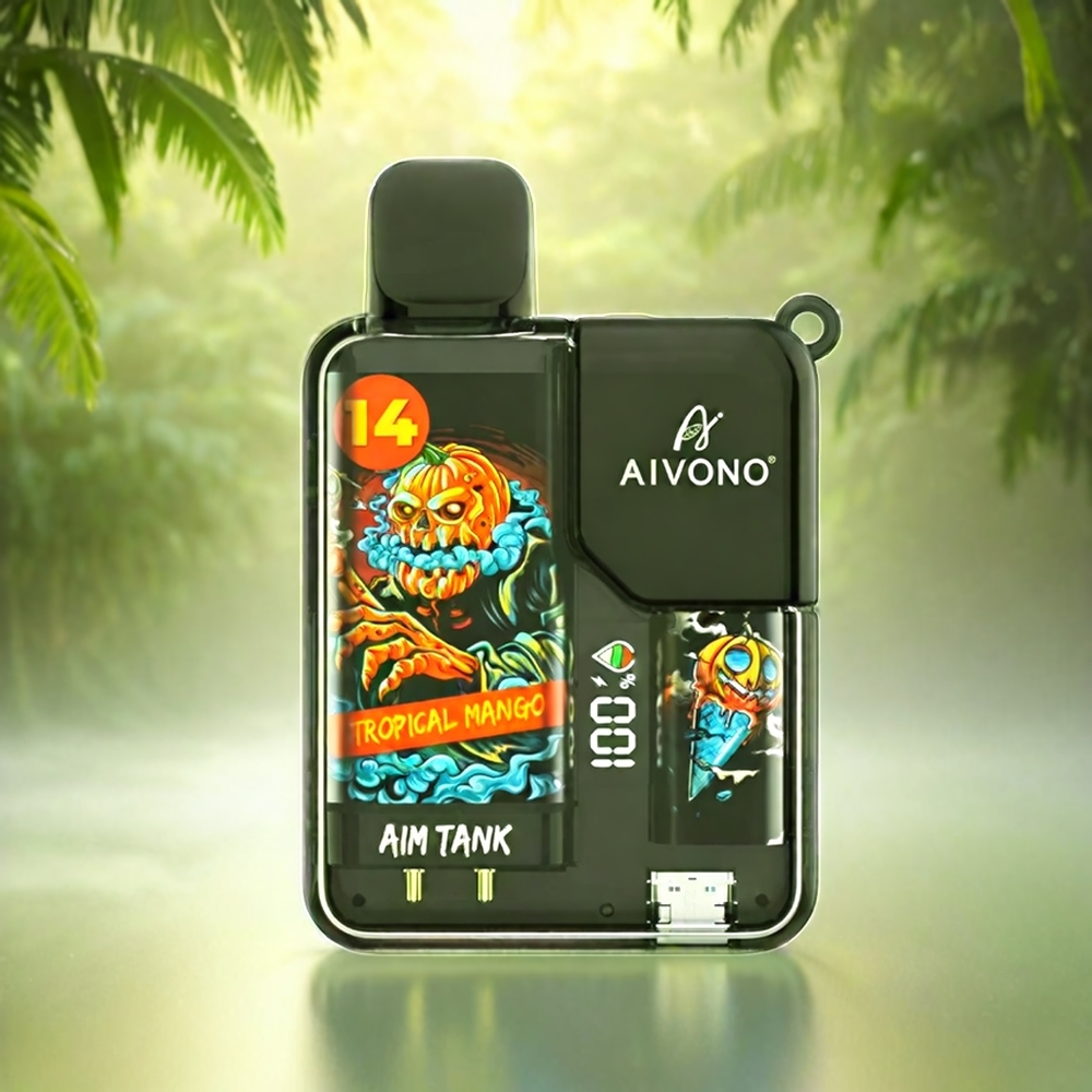 Aivono AIM-Tank 9500 Puffs France Grosiste - 18 ml e-liquide, 650mAh, Affichage LCD, Mango Tropical