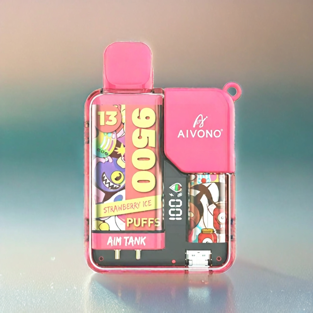 Aivono AIM-Tank 9500 Puffs France Grosiste - 18 ml e-liquide, 650mAh Batterie, Écran LCD, 1,2Ohm Mesh Coil et Fense Glace