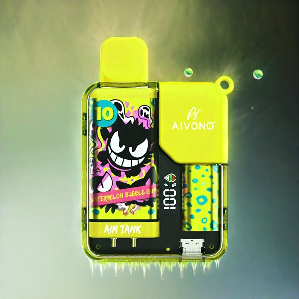 Aivono AIM-Tank 9500 Puffs France Grosiste - jus de passée Bubble Gum - 18 ml - 650mAh - Écran LCD