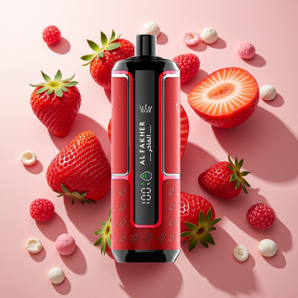 Al Fakher Crown Bar 15K Hypermax France Grossiste - Kit de Vape Jetable 22ml, 600mAh, 15 000 Puffs, Fraise Punch (6mg, DTL)