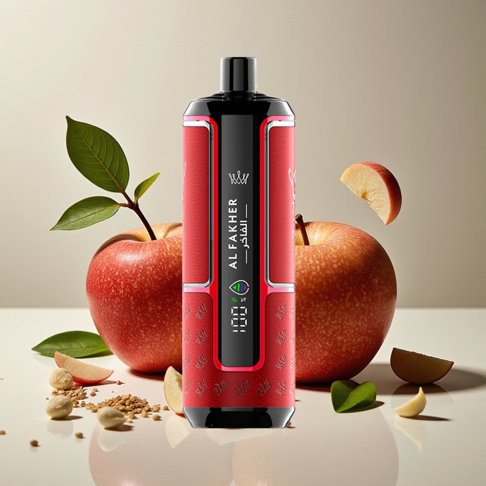 Al Fakher Crown Bar 15K Hypermax France Grossiste - Kit de Vape Jetable 22ml, 600mAh, 15 000 Puffs, Type-C, DTL, 6mg, Deux Pommes