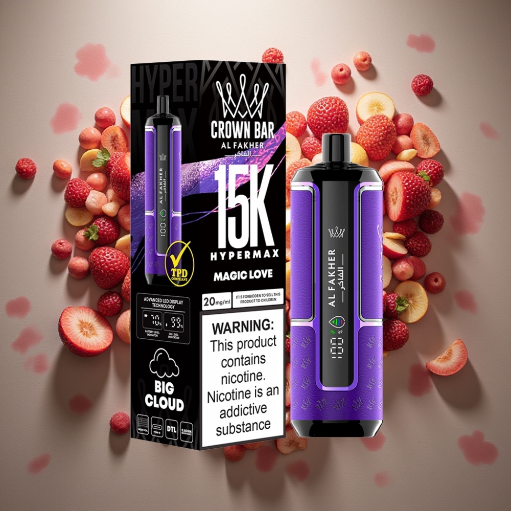 Al Fakher Crown Bar 15K Hypermax Vape Jetable Kit France grossiste - 22ml, 600mAh, 15 000 Puffs, 6mg, DTL, Compact et Portable