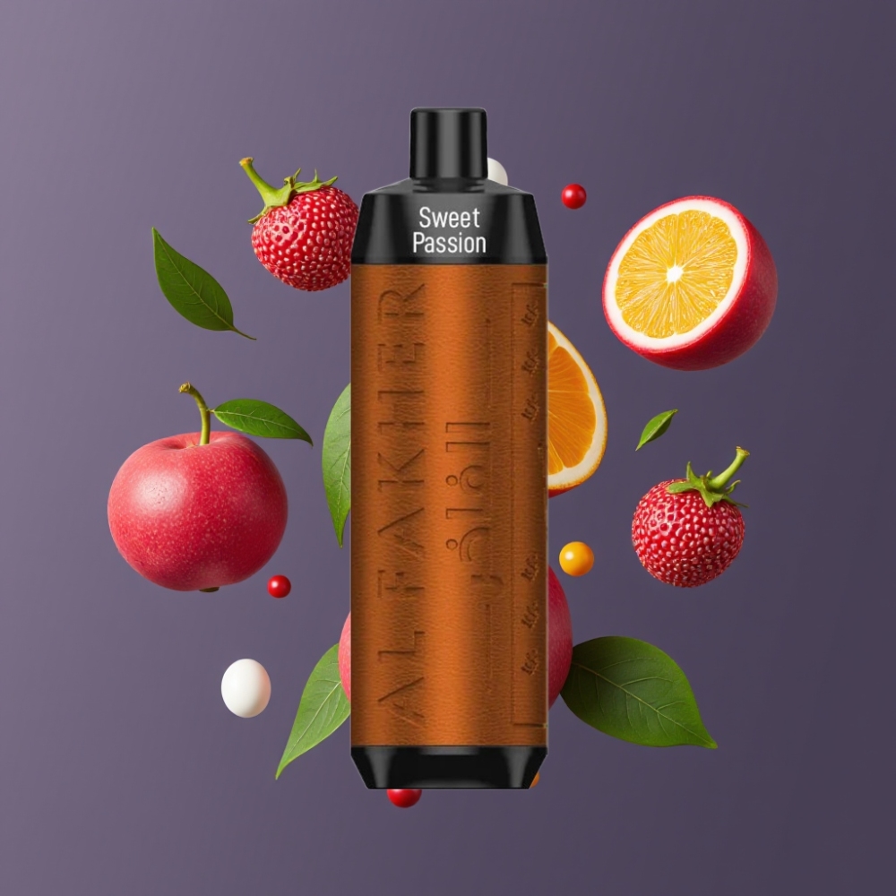 Al Fakher Crown Bar 8000 Crystal France Grossiste - Douce Fruit de la Passion, 18ml, 5mg, 8000 Puffs, USB Type-C