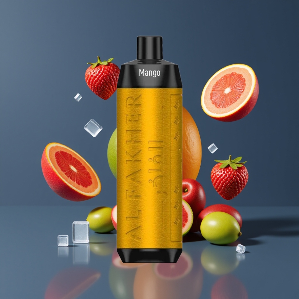 Al Fakher Crown Bar 8000 Crystal Vape Jetable France Grossiste - Mangue Glacée, 18ml, 8000 Puffs, 5mg Nicotine, USB Type-C