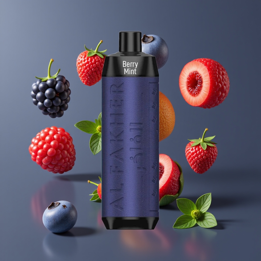 Al Fakher Crown Bar 8000 Crystal Vape Jetable France grossiste - Batterie 600mAh, 18ml de e-liquide, 0.6 ohm, Menthe Baie (Berry Mint)