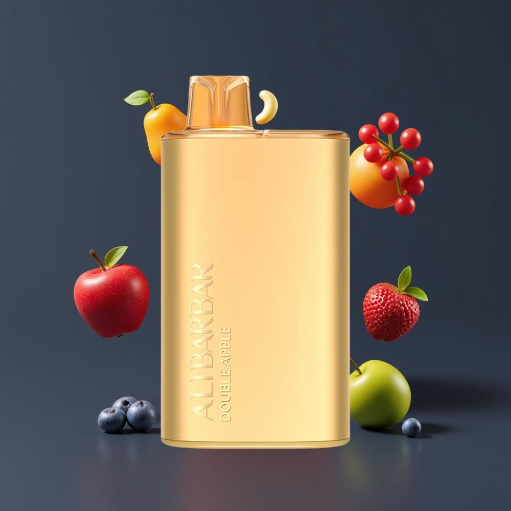 Alibarbar Rich 8000 Puffs France Grossiste - Double Pomme - 20ml - 8000 Puffs - 2000 mAh