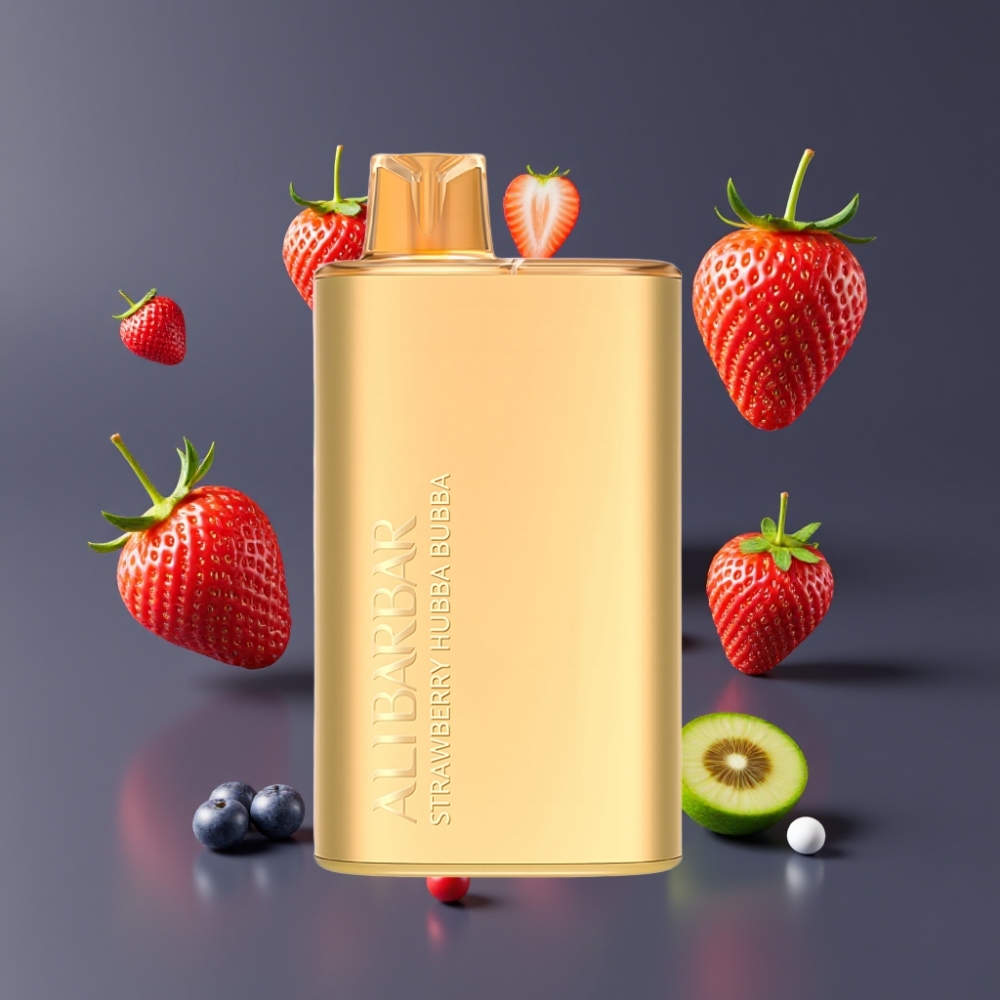 Alibarbar Rich 8000 Puffs France Grossiste - E-liquide 20ml, 8000 Puffs, Batterie 2000 mAh - Fraise Bubble Gum