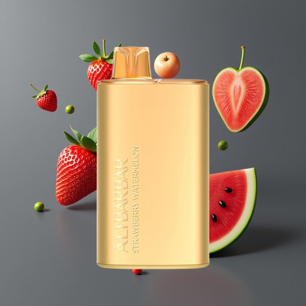 Alibarbar Rich 8000 Puffs France Grossiste - E-liquide 20ml, 8000 Puffs, Batterie 2000 mAh - Fraise Pastèque