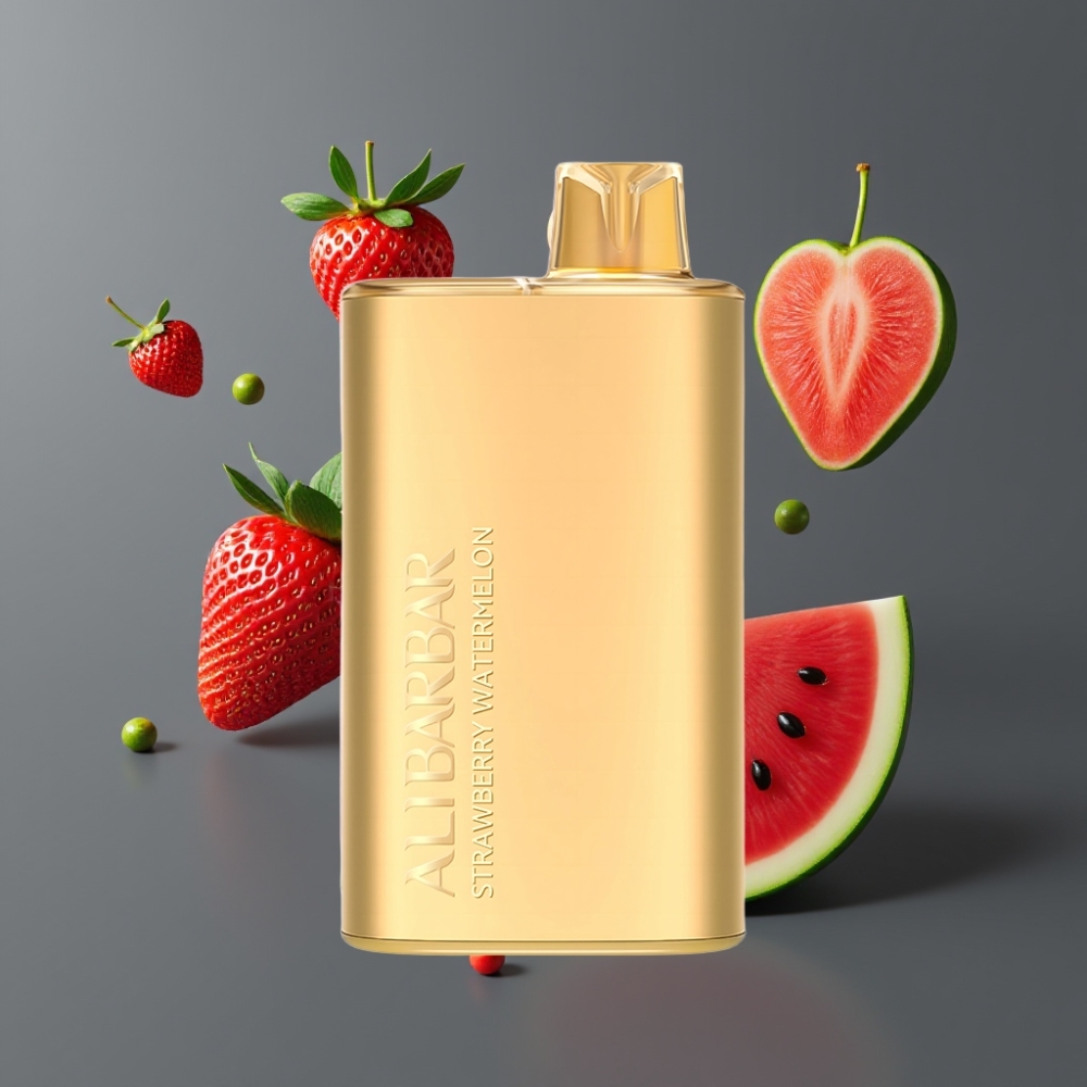 Alibarbar Rich 8000 Puffs France Grossiste - E-liquide 20ml, 8000 Puffs, Batterie 2000 mAh - Fraise Pastèque