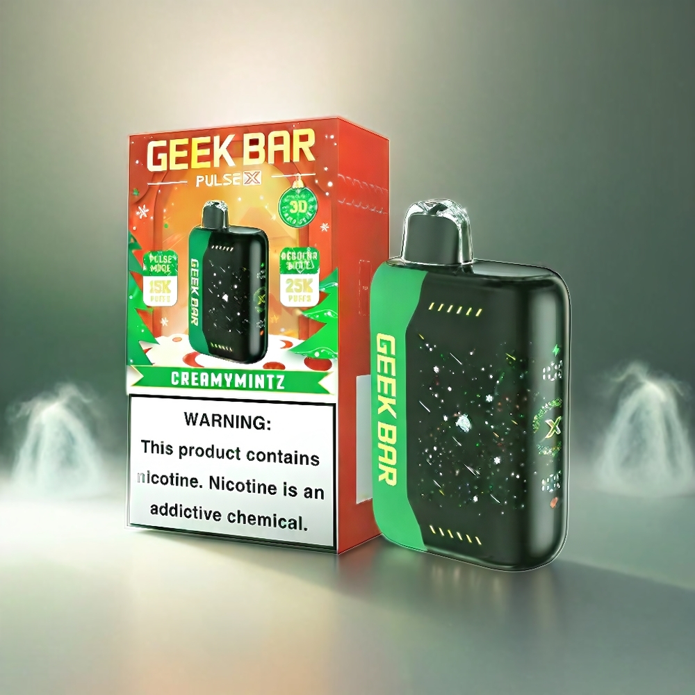 Geek Bar Pulse X 25000 Puffs France Grosiste édition noël avec 18ml de e-liquide et écran Courbe 3d