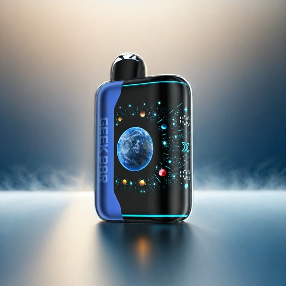 Geek Bar France Grossiste Platinum Édition - 25000 Puffs - Écran Courbe 3d - Finition Acior Platine Mat - Blue Razz Ice