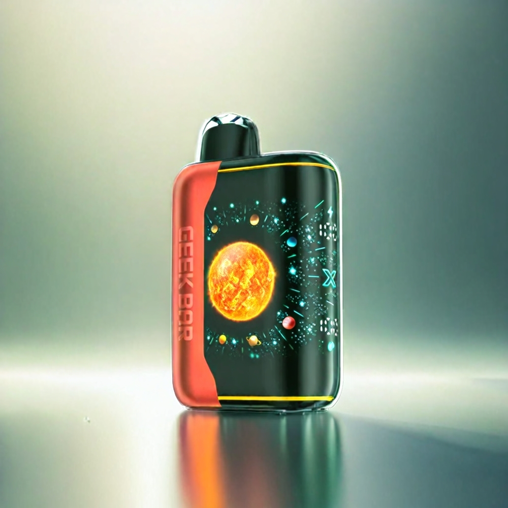 Geek Bar Platinum Edition France Grosiste - Édition Platine Avec Écran 3D Dynamique et RECHARGE RAPIDE USB-C, SAVEUR PASTÉQUE Glacée (glace de pastèque), 25 000 bouffés