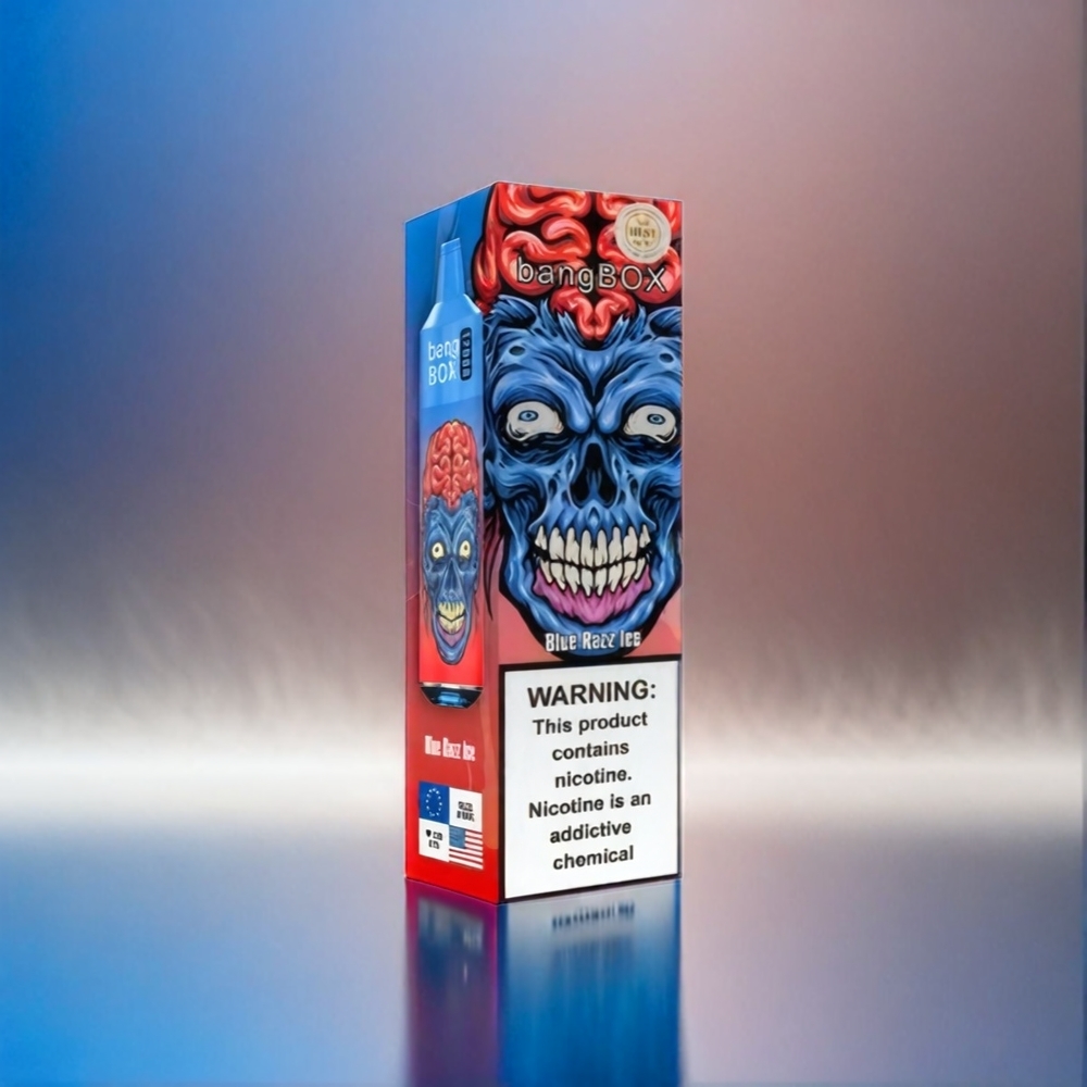 Bang Box 12000 Puffs Vape Bleu Razz Ice France Grosiste - 23 ml, 650mAh, Type-C, 0% -5% Salt Nic
