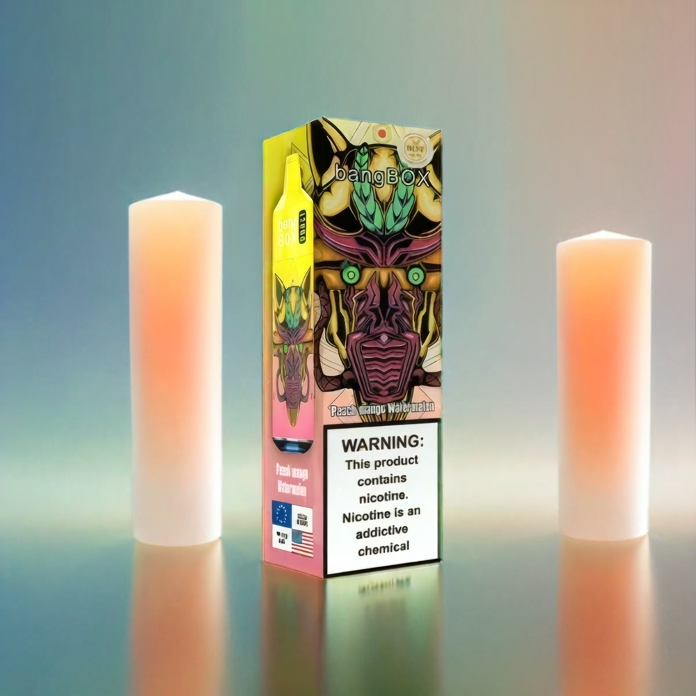 Bang Box 12000 Puffs Vape Pêche MANGE PASTÈQUE - France Grosiste (23 ml, 650mAh, Type-C, PC)