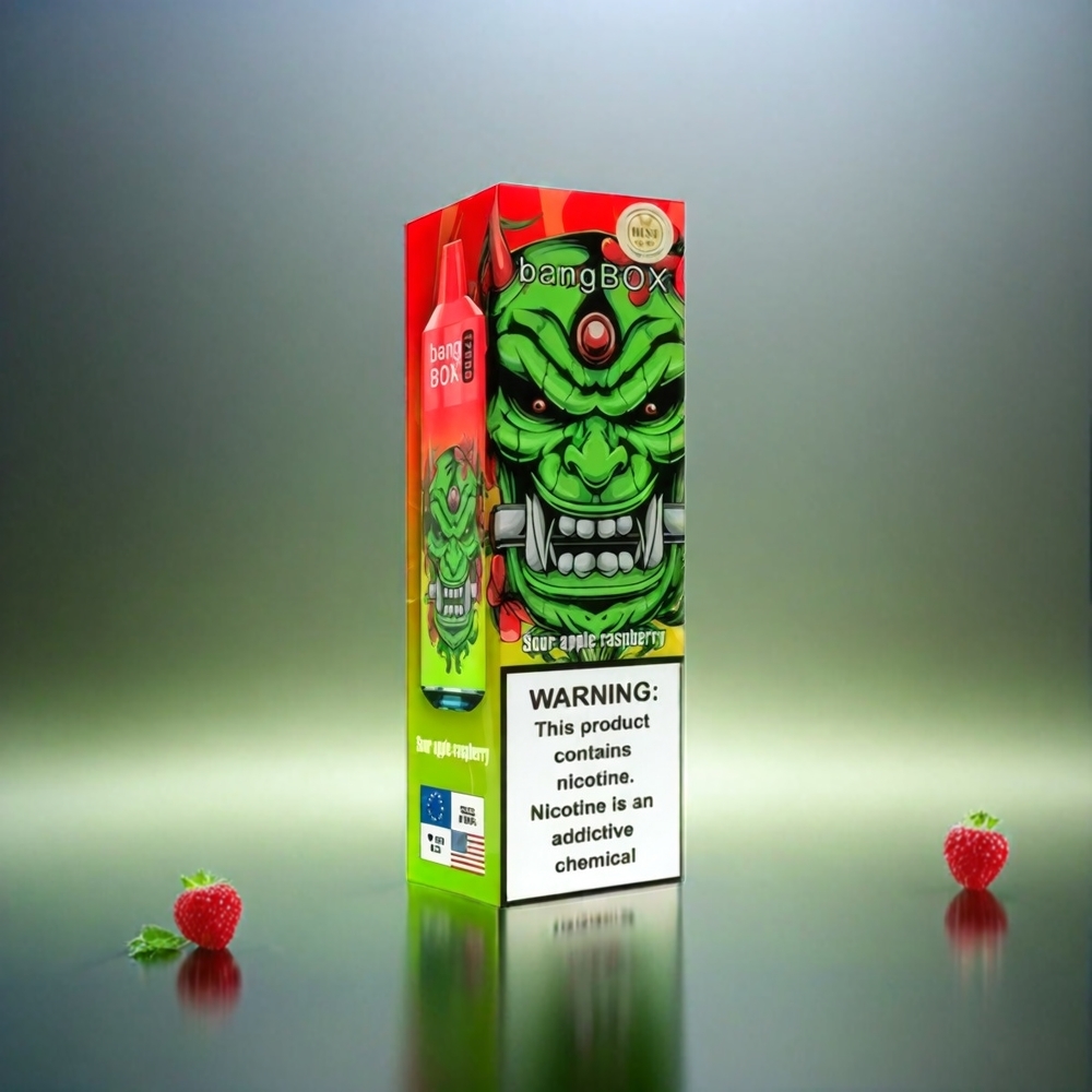Bang Box 12000 Puffs Vape Pomme Acidule Framboise France Grosiste - 23 ml - 650mAh - Type-C - PC - 1 Boîte 10 PCS - Salt Nic 0% -2% -3% -5%