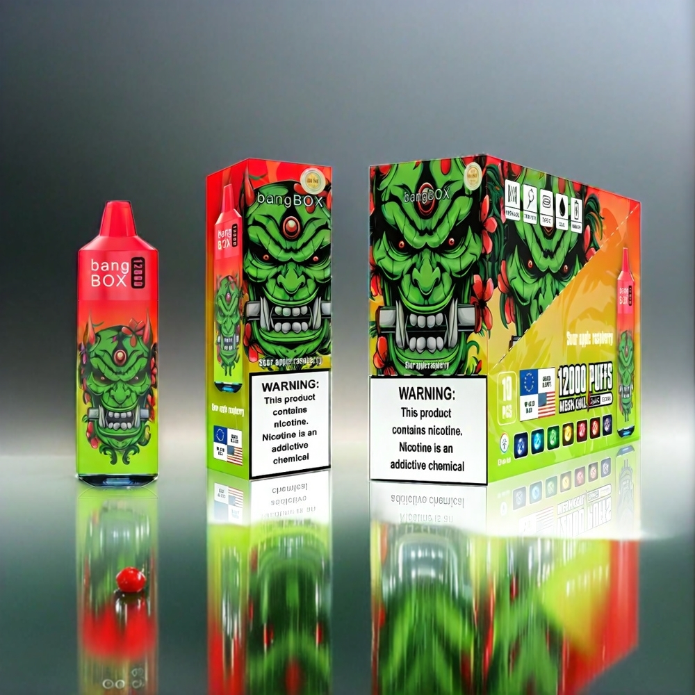 Bang Box 12000 Puffs Vape Pomme Acidule Framboise France Grosiste - 23 ml - 650mAh - Type-C - PC - 1 Boîte 10 PCS - Salt Nic 0% -2% -3% -5%