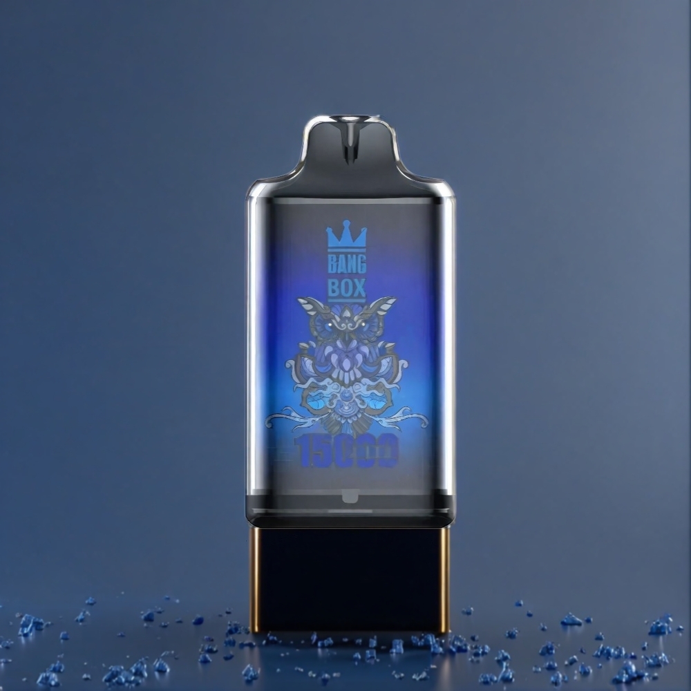 Bang Box 15000 Puffs France Grosiste - 23 ml e-liquide, nicotine 0% / 2% / 3% / 5%, batterie 650mAh, Type-C, Bleu MR