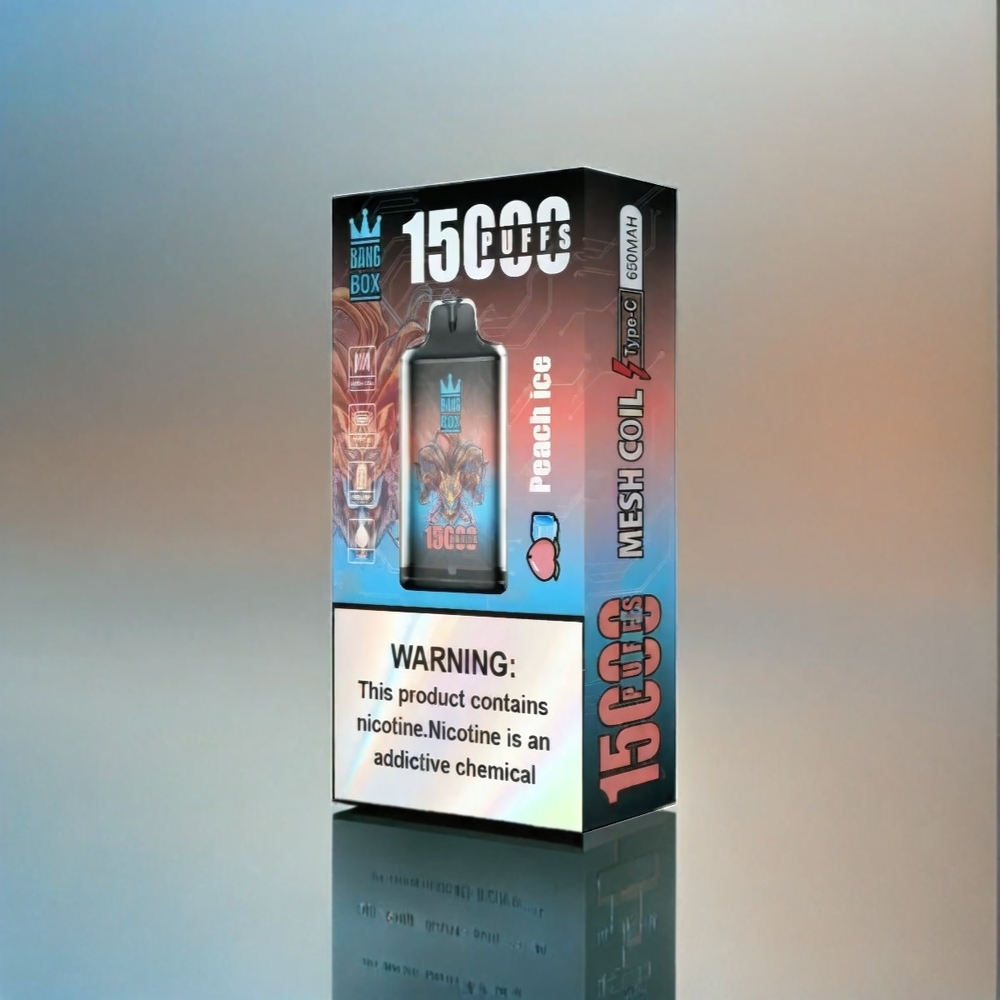 Bang Box 15000 Puffs France Grosiste 23ml 650mAh Glace à la Pêche Type-C