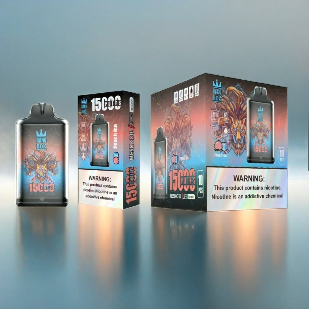 Bang Box 15000 Puffs France Grosiste 23ml 650mAh Glace à la Pêche Type-C