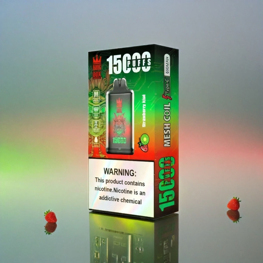 Bang Box 15000 Puffs France Grossiste - Fense Kiwi (23 ml, 0% / 2% / 3% / 5%, 650mAh, Type-C)