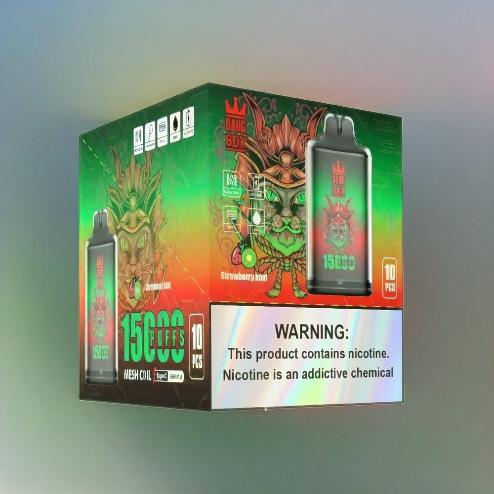Bang Box 15000 Puffs France Grossiste - Fense Kiwi (23 ml, 0% / 2% / 3% / 5%, 650mAh, Type-C)