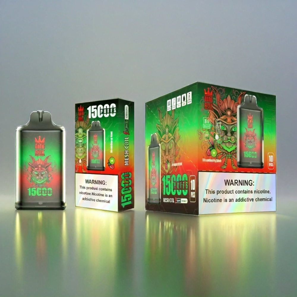Bang Box 15000 Puffs France Grossiste - Fense Kiwi (23 ml, 0% / 2% / 3% / 5%, 650mAh, Type-C)