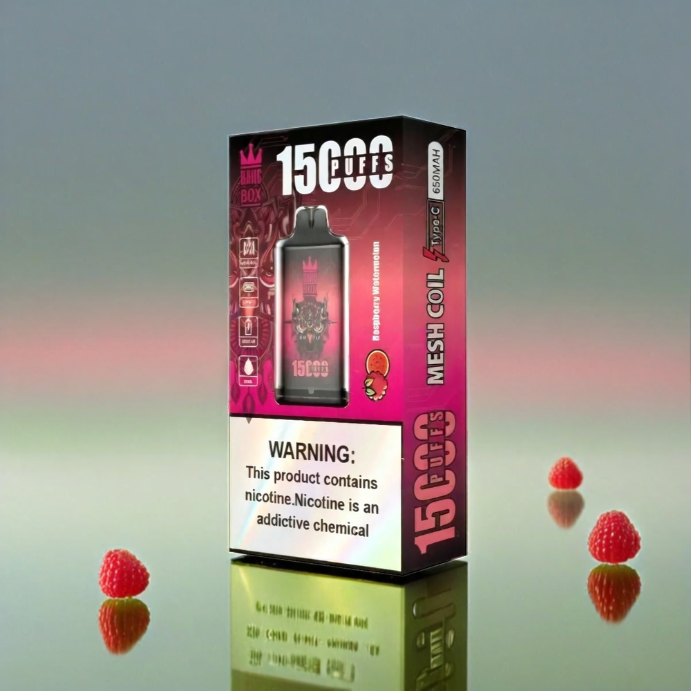 Bang Box 15000 Puffs Vape Framboise Pastèque - 23 ml / 650mAh / USB Type-C - France Grosiste