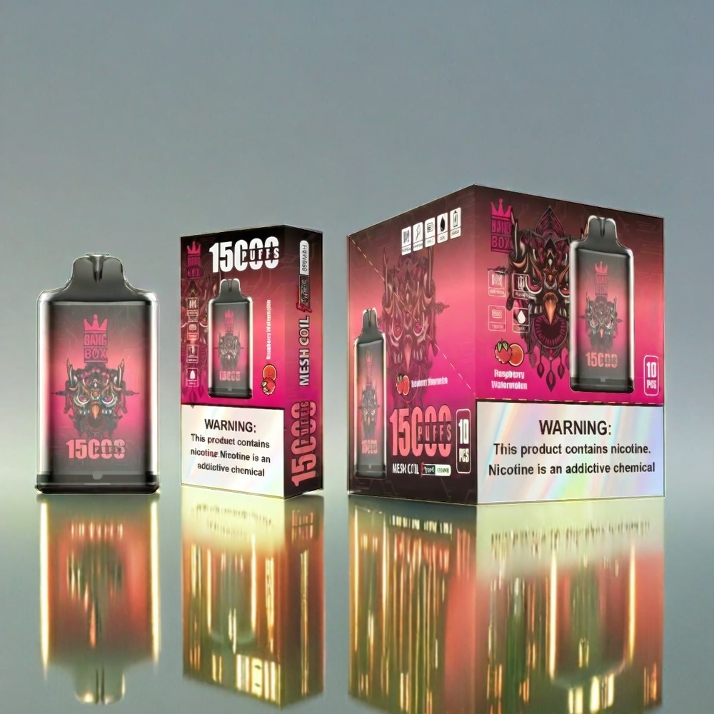 Bang Box 15000 Puffs Vape Framboise Pastèque - 23 ml / 650mAh / USB Type-C - France Grosiste