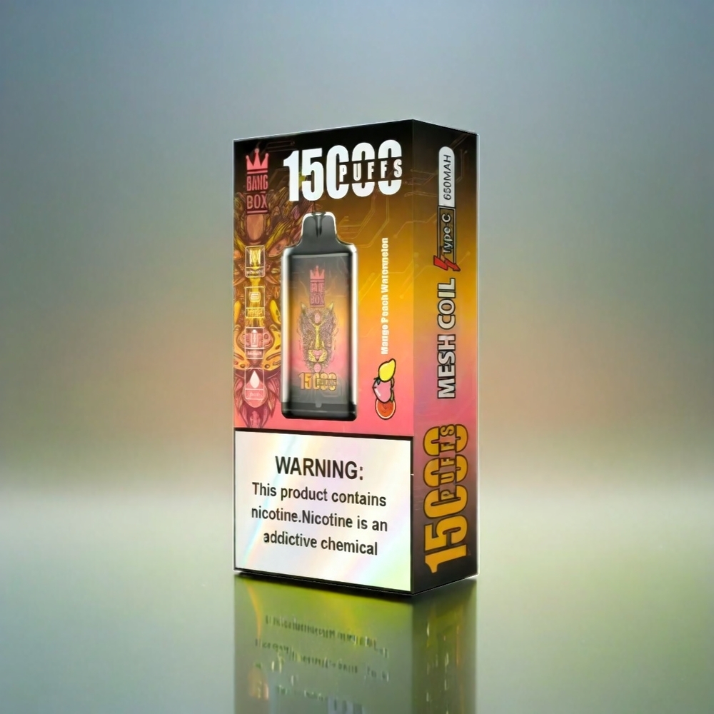 Bang Box 15000 Puffs Vape Mangue Pêche Pastèque - France Grosiste - 23 ml - 650mAh - Type-C