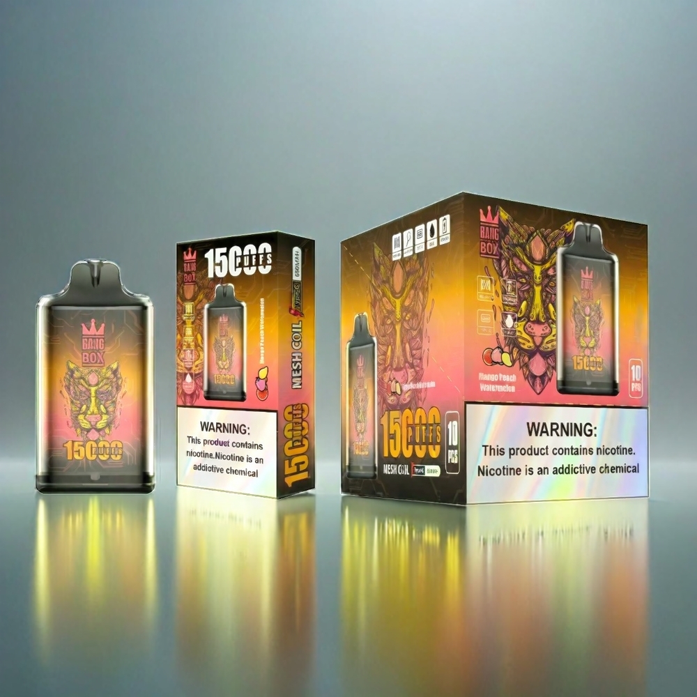 Bang Box 15000 Puffs Vape Mangue Pêche Pastèque - France Grosiste - 23 ml - 650mAh - Type-C