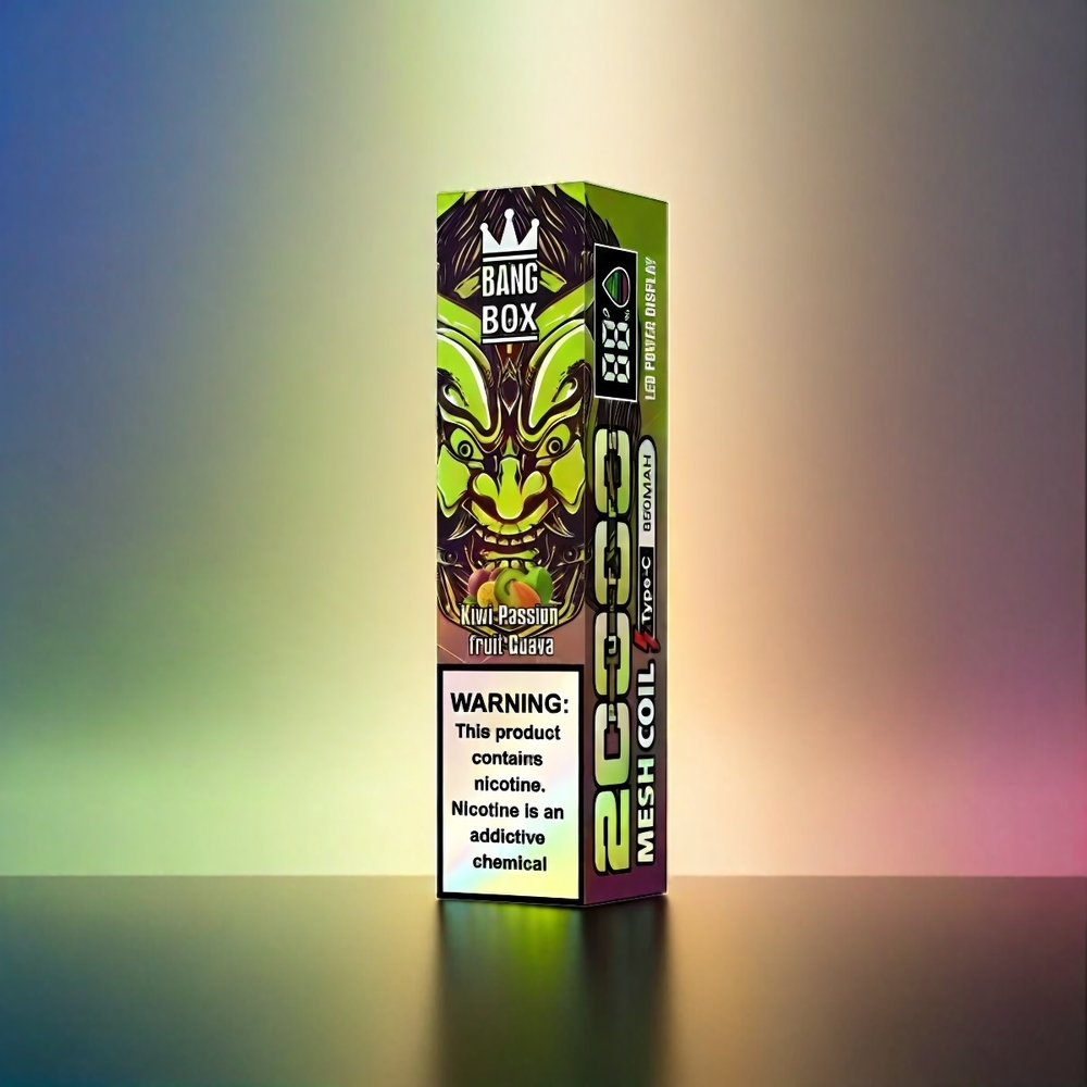 Bang Box 20000 Puffs France Grosiste - 0% -5% de nicotine, e-liquide de 35 ml, 12 dispositifs de sauvegres, Kiwi Passion Fruit goyave