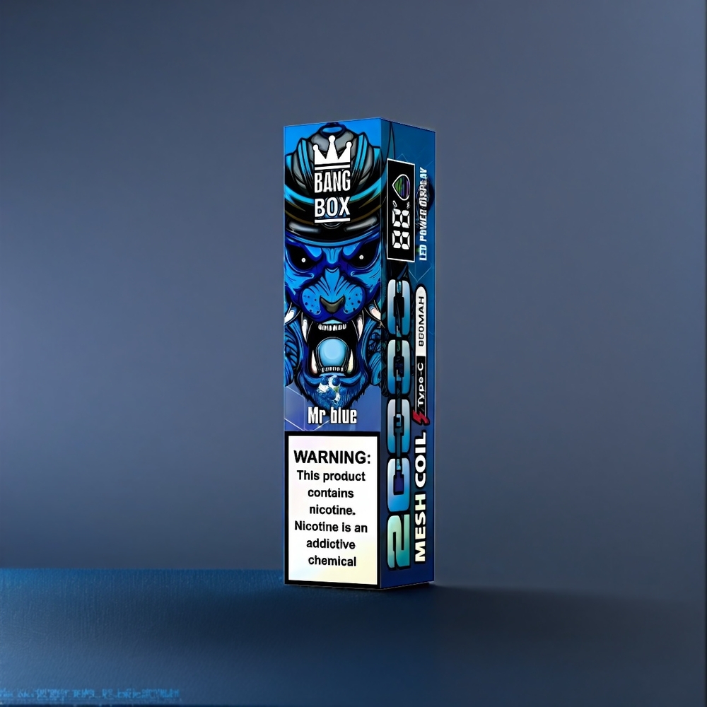 Bang Box 20000 Puffs France Grosiste - 35 ml, 5% de nicotine, 850mAh, Bobine Mesh, M. Bleu