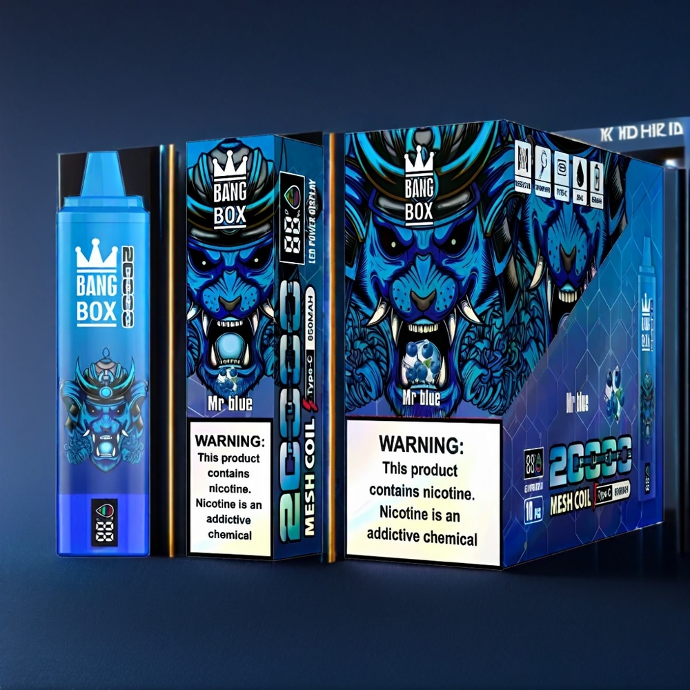 Bang Box 20000 Puffs France Grosiste - 35 ml, 5% de nicotine, 850mAh, Bobine Mesh, M. Bleu