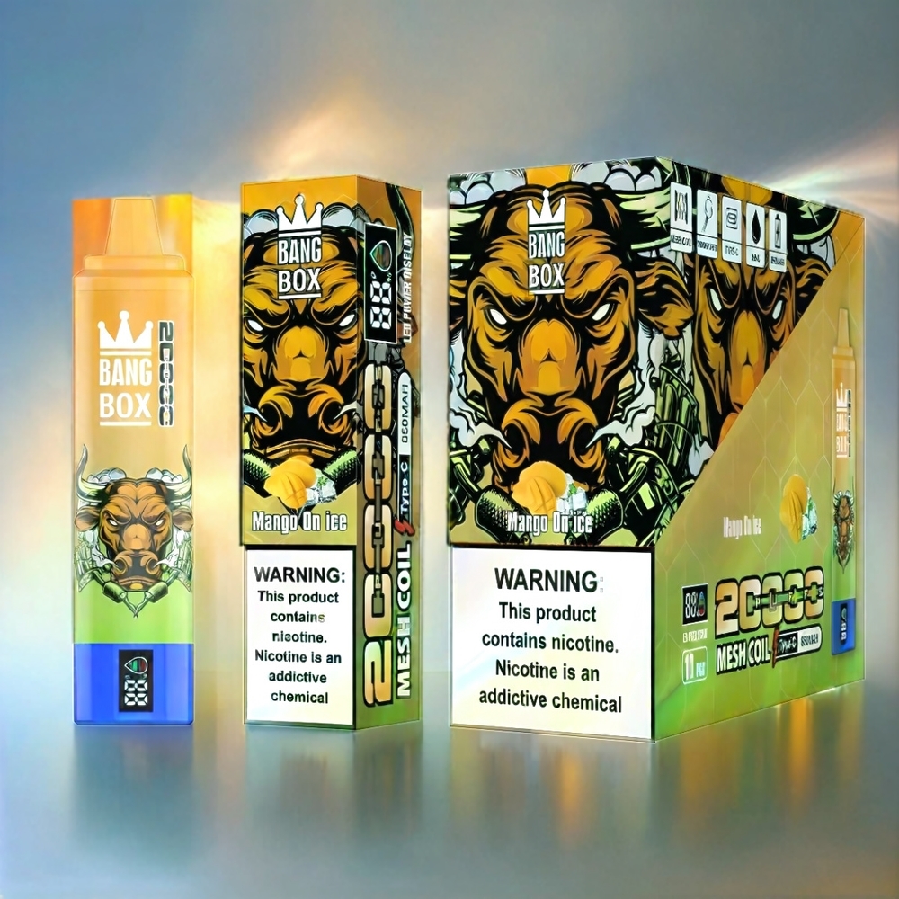 Bang Box 20000 Puffs France Grosiste - Mango Sur Glace, 35 ml, 5% de nicotine, rechargeable 850mAh
